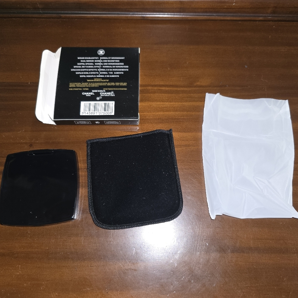 Chanel Black Compact Mirror with Case